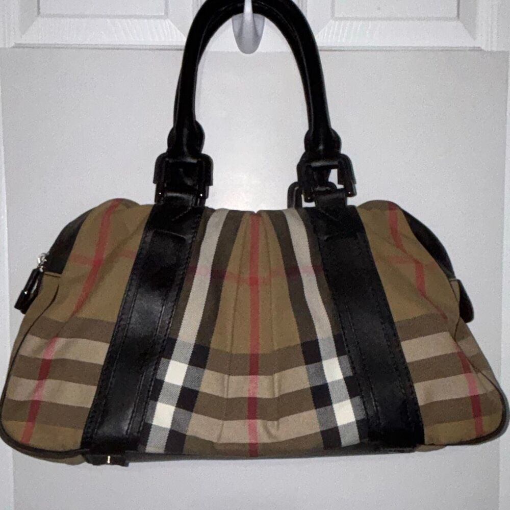 Burberry Knight Bag Purse Satchel signature nova house check XL leather/canvas - Picture 2 of 15